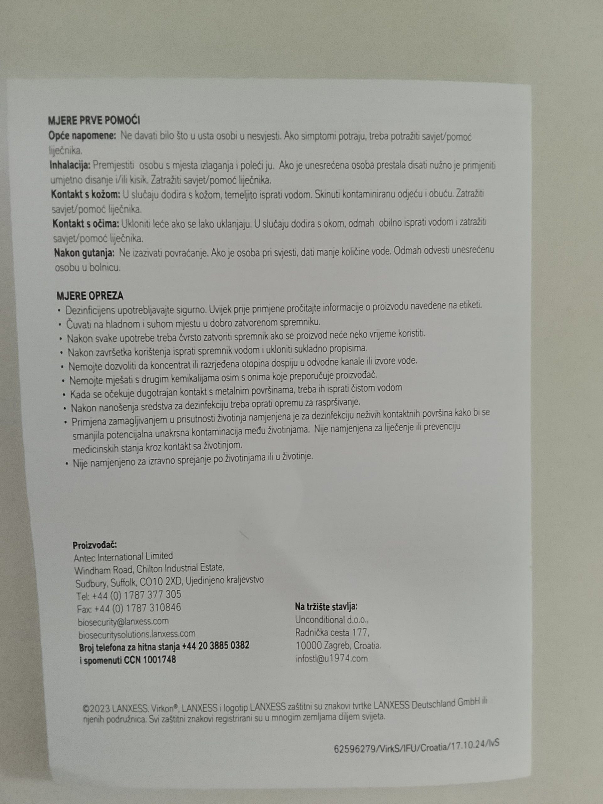 Virkon S 10 kilograma. Biocidni proizvod rabiti pažljivo.
Prije uporabe uvijek pročitati deklaraciju i podatke o proizvodu. - Slika 7