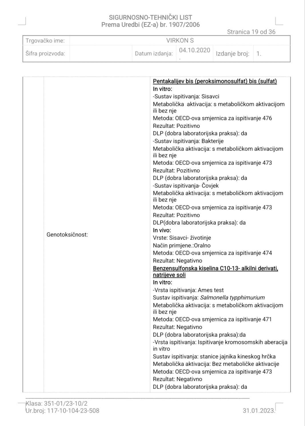 Virkon S 10 kilograma. Biocidni proizvod rabiti pažljivo.
Prije uporabe uvijek pročitati deklaraciju i podatke o proizvodu. - Slika 26